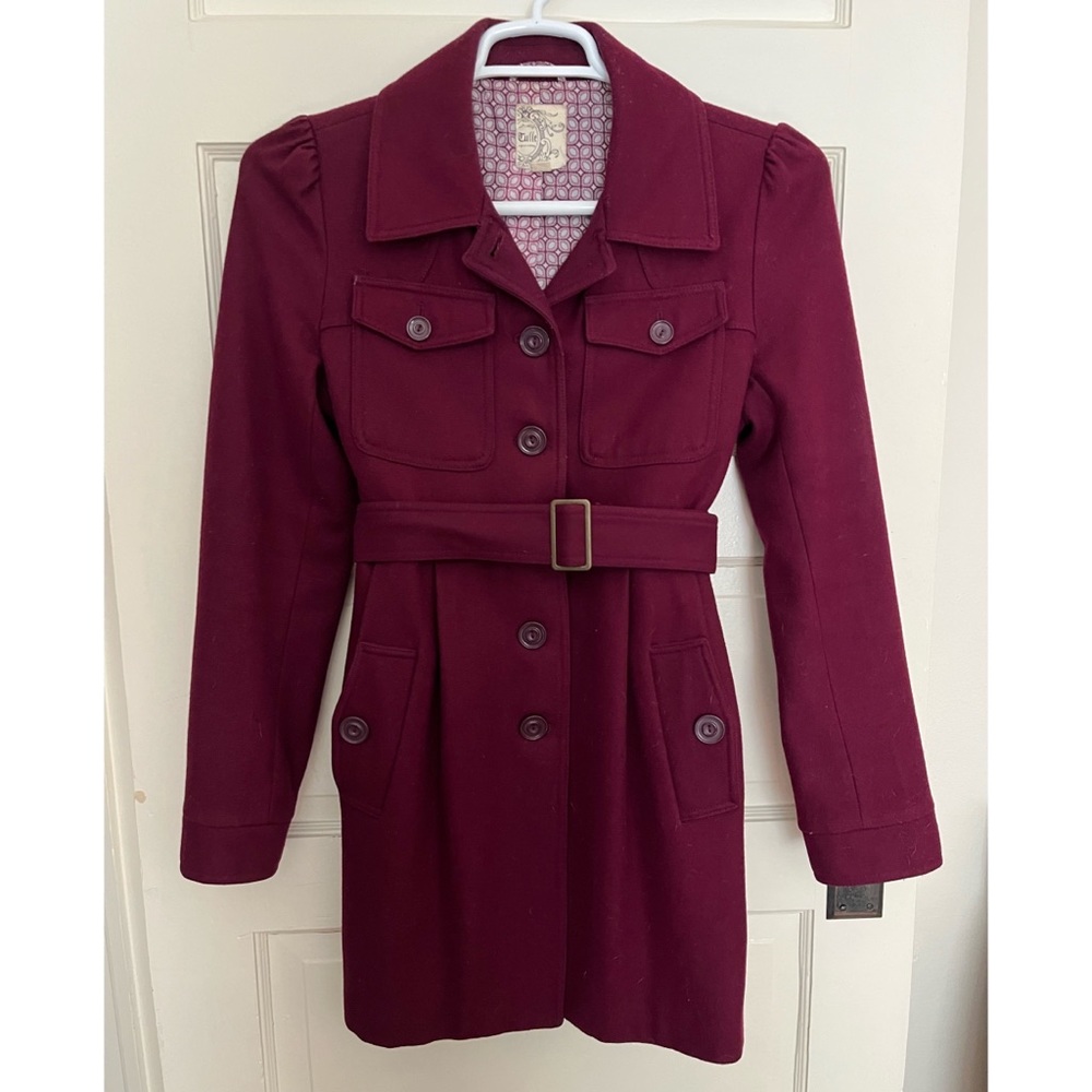 Tulle Maroon Peacoat - Medium